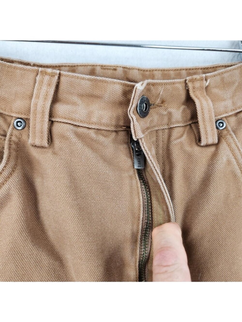Duluth Trading Pants Mens 34x34 Brown Canvas Flannel Lined Straight Leg Workwear - Picture 3 of 15